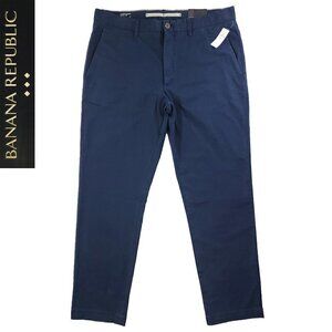 Banana Republic Lived In Chino Pants Skinny Navy Men's "34x30" Real 36x29 NWT